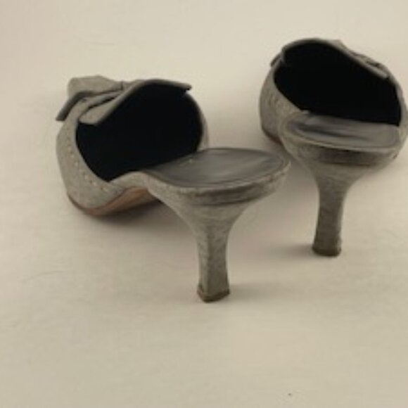 Prada ostrich printed grey suede mules size 8 - Picture 3 of 4